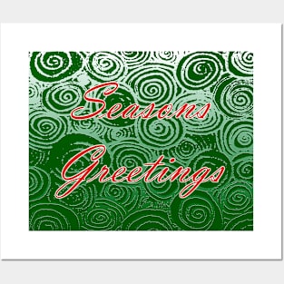 Seasons Greetings Swirls Posters and Art